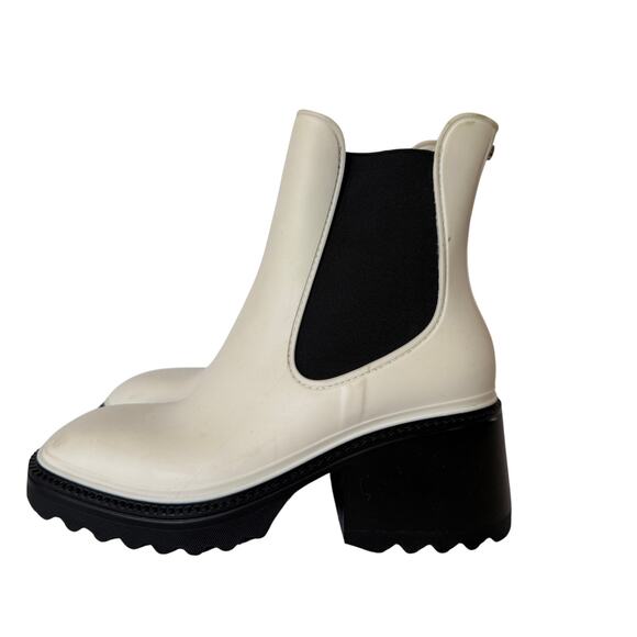 Circus by Sam Edelman Shoes - Circus NY White & Black Chelsea Ankle Boots Size 8 Waterproof Chunky Block Sole